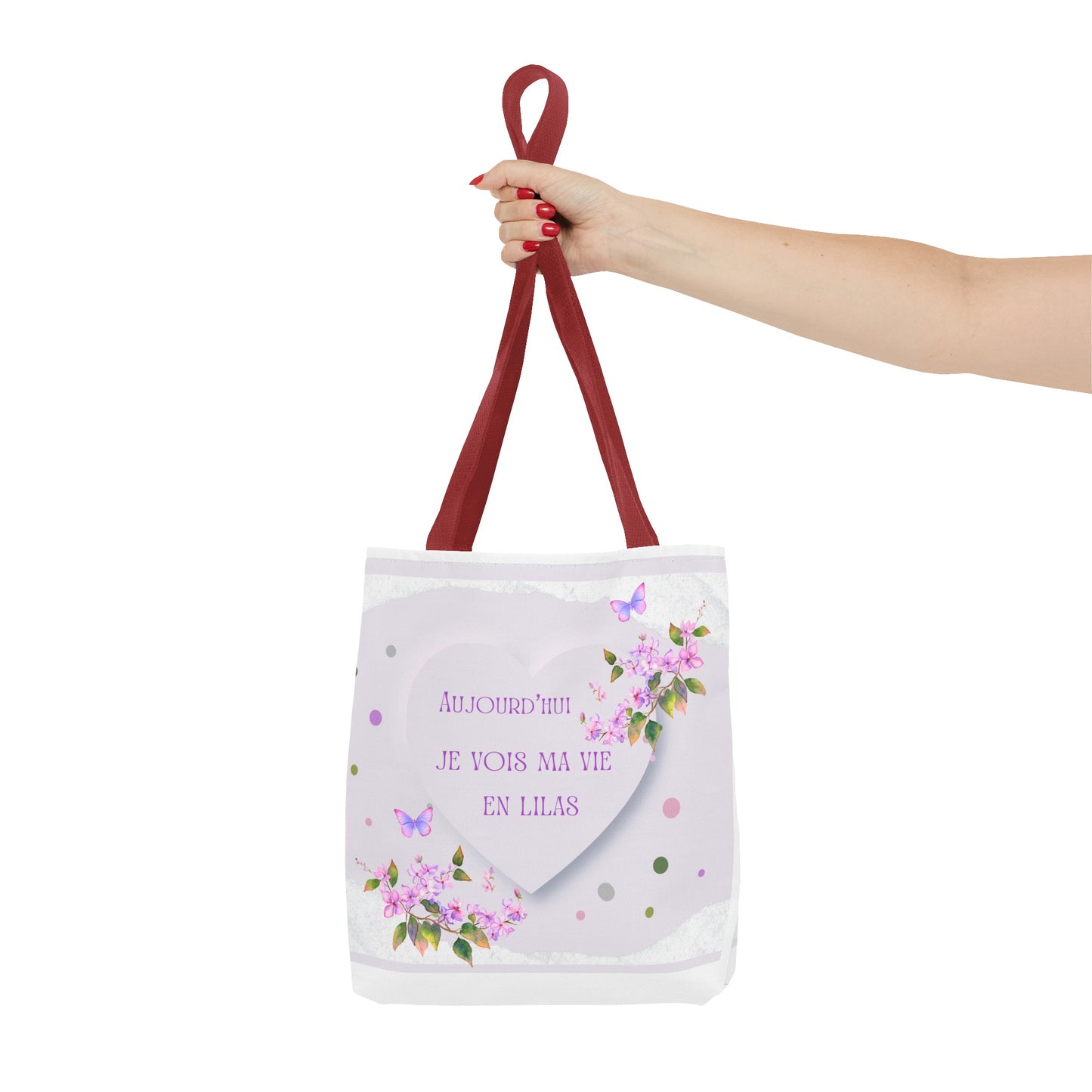 Tote Bag / sac  Aquarelle Lilas : Je vois ma vie en Lilas