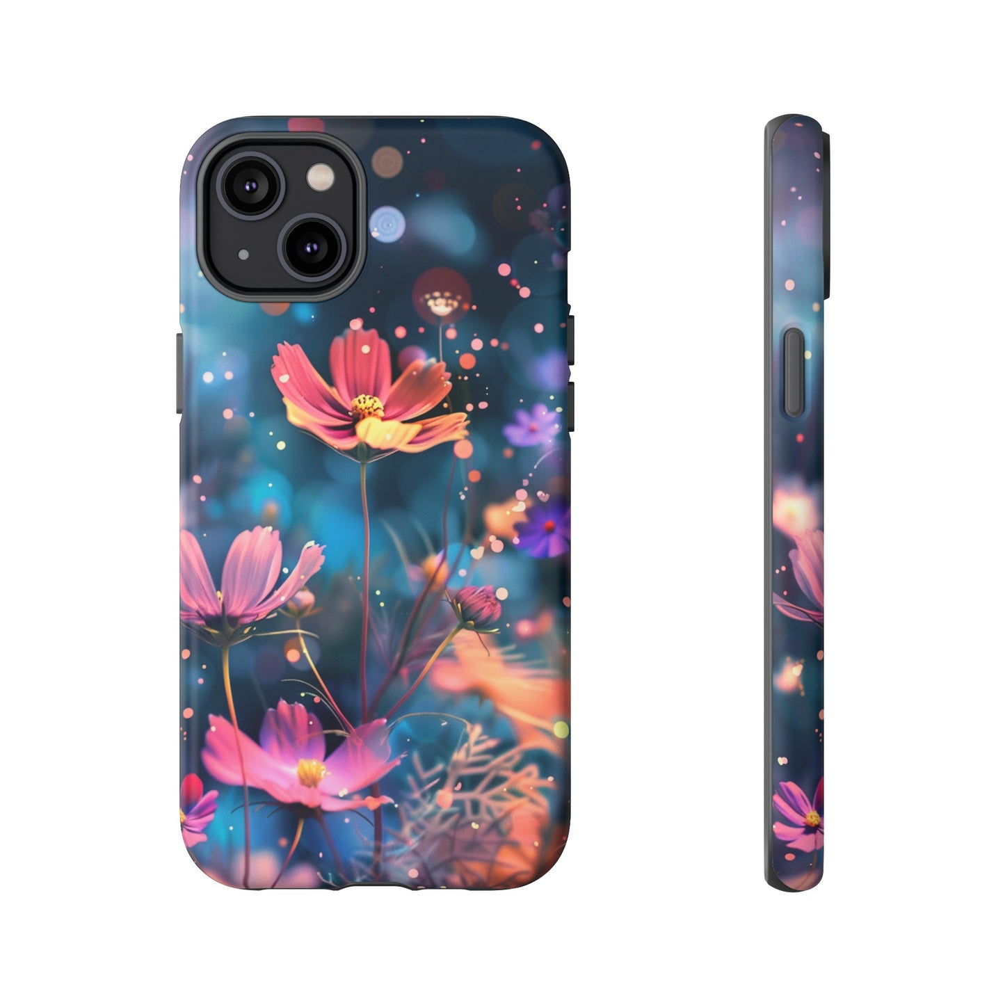 Coque de téléphone  résistante aux chocs Personnalisable: Fleurs de cosmos dansant au vent