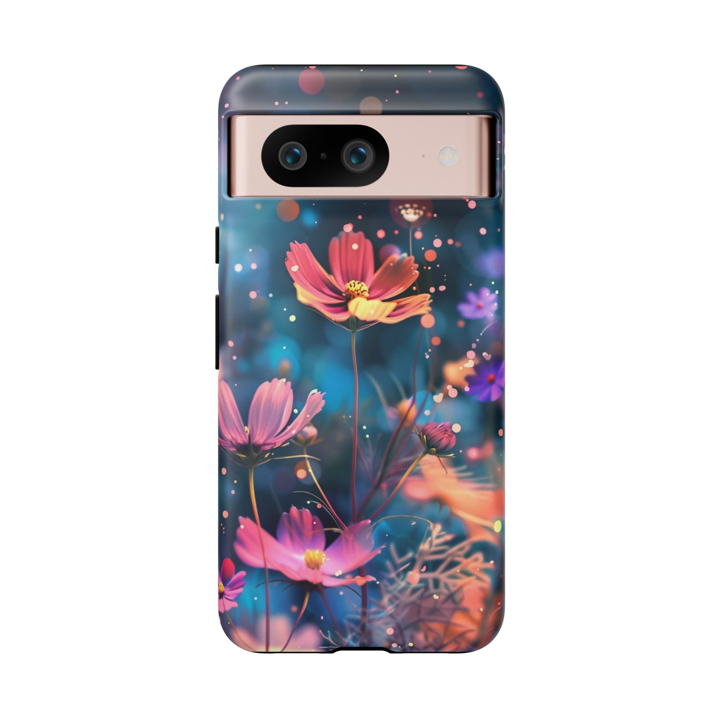 Coque de téléphone  résistante aux chocs Personnalisable: Fleurs de cosmos dansant au vent