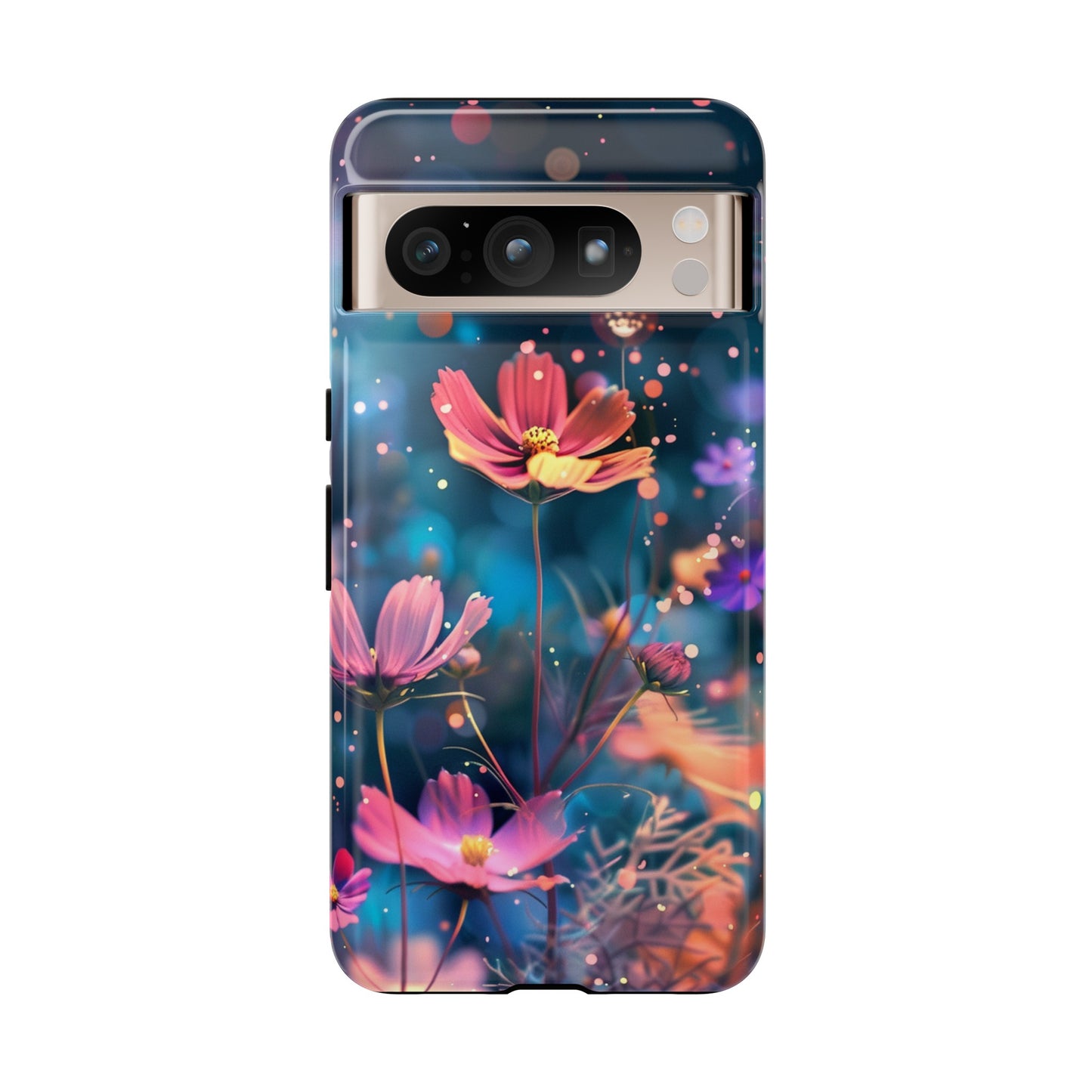 Coque de téléphone  résistante aux chocs Personnalisable: Fleurs de cosmos dansant au vent