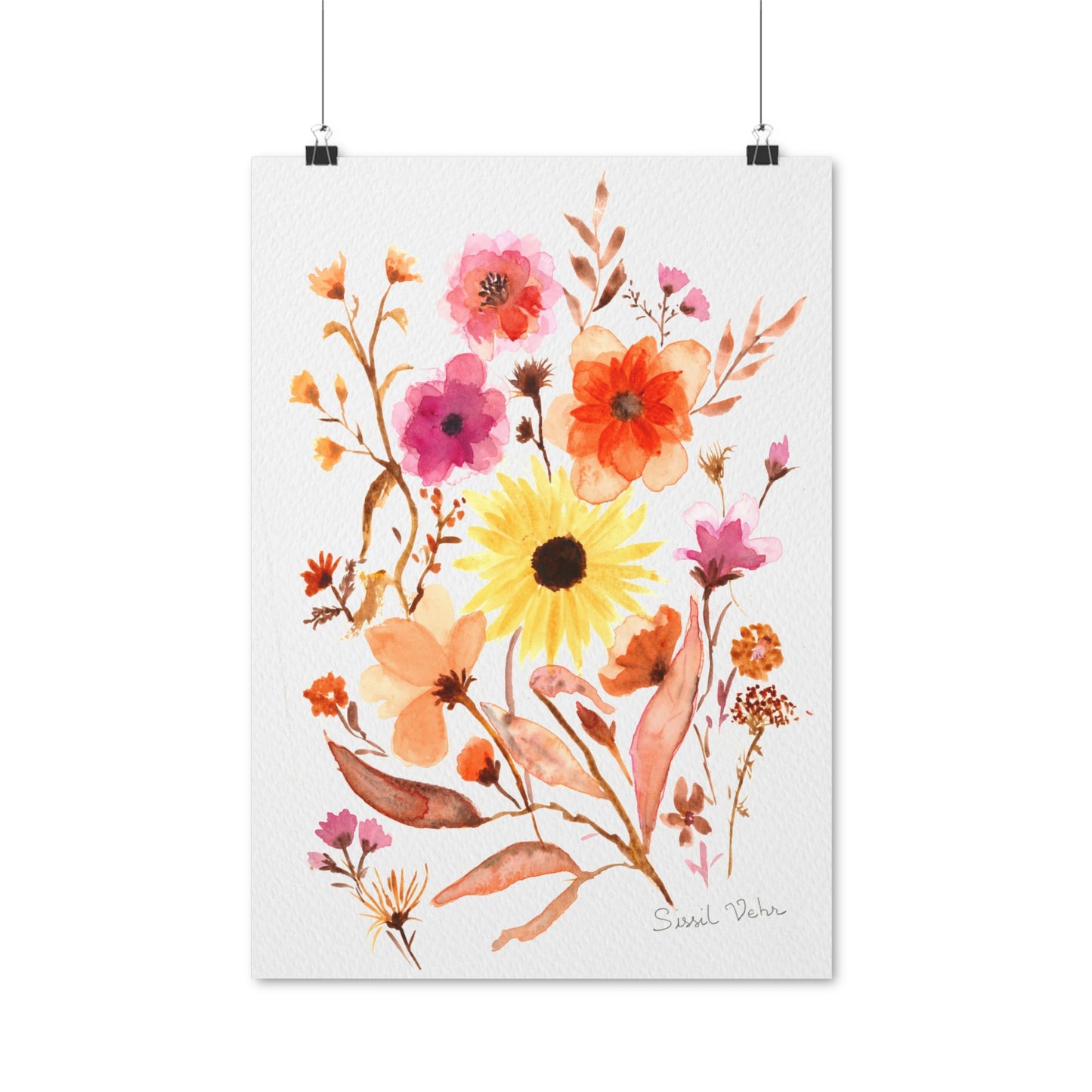 Impression d'art Poster Affiche Bouquet de fleurs