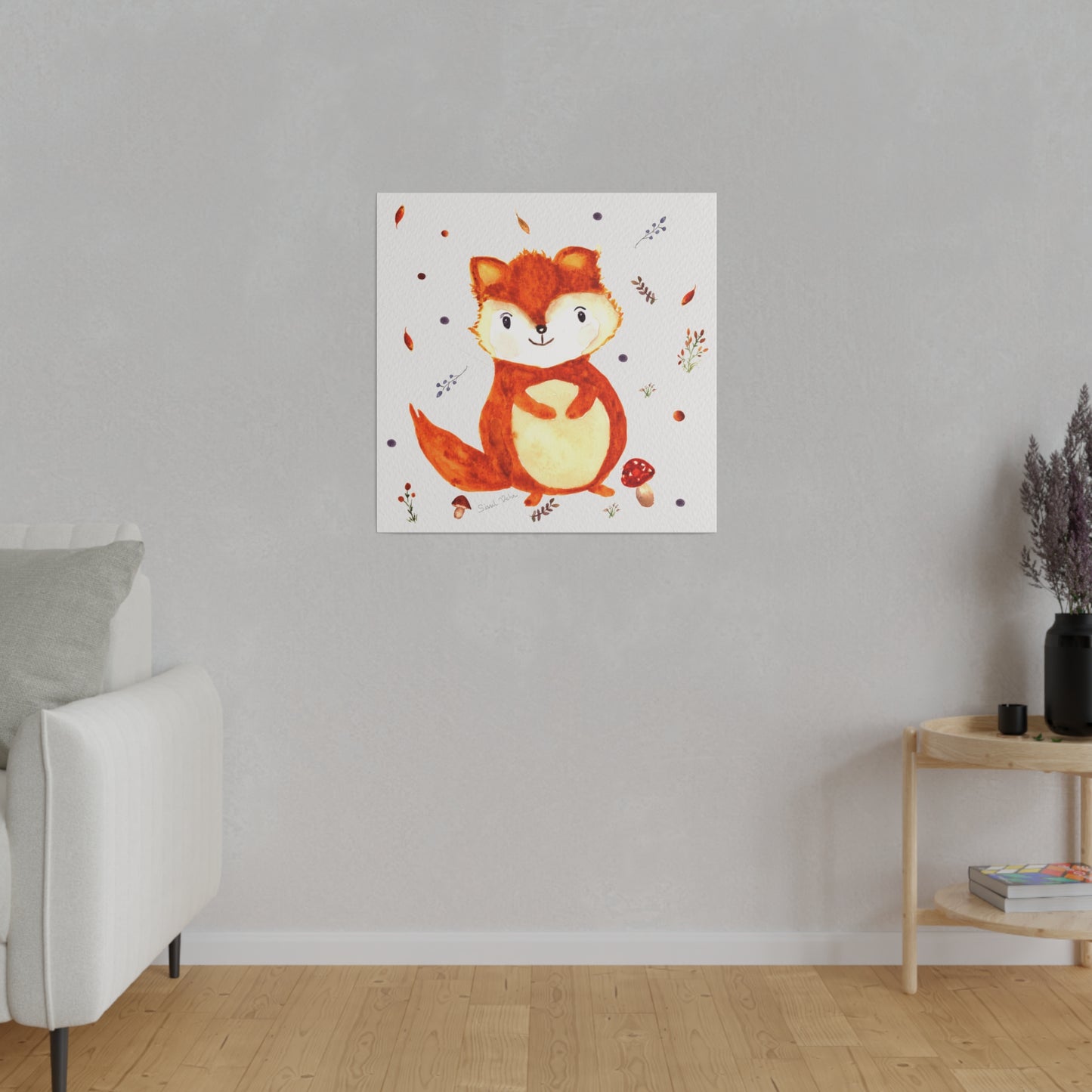 Watercolor art print: Happy Little Squirrel