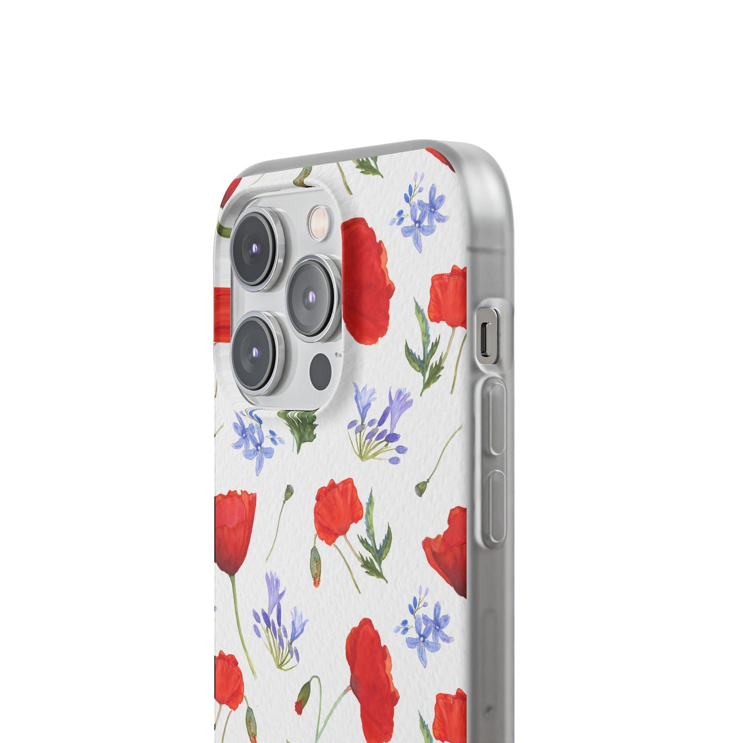 Coque téléphone robuste et résistante aux chocs  : Aquarelle Coquelicots et agapanthes