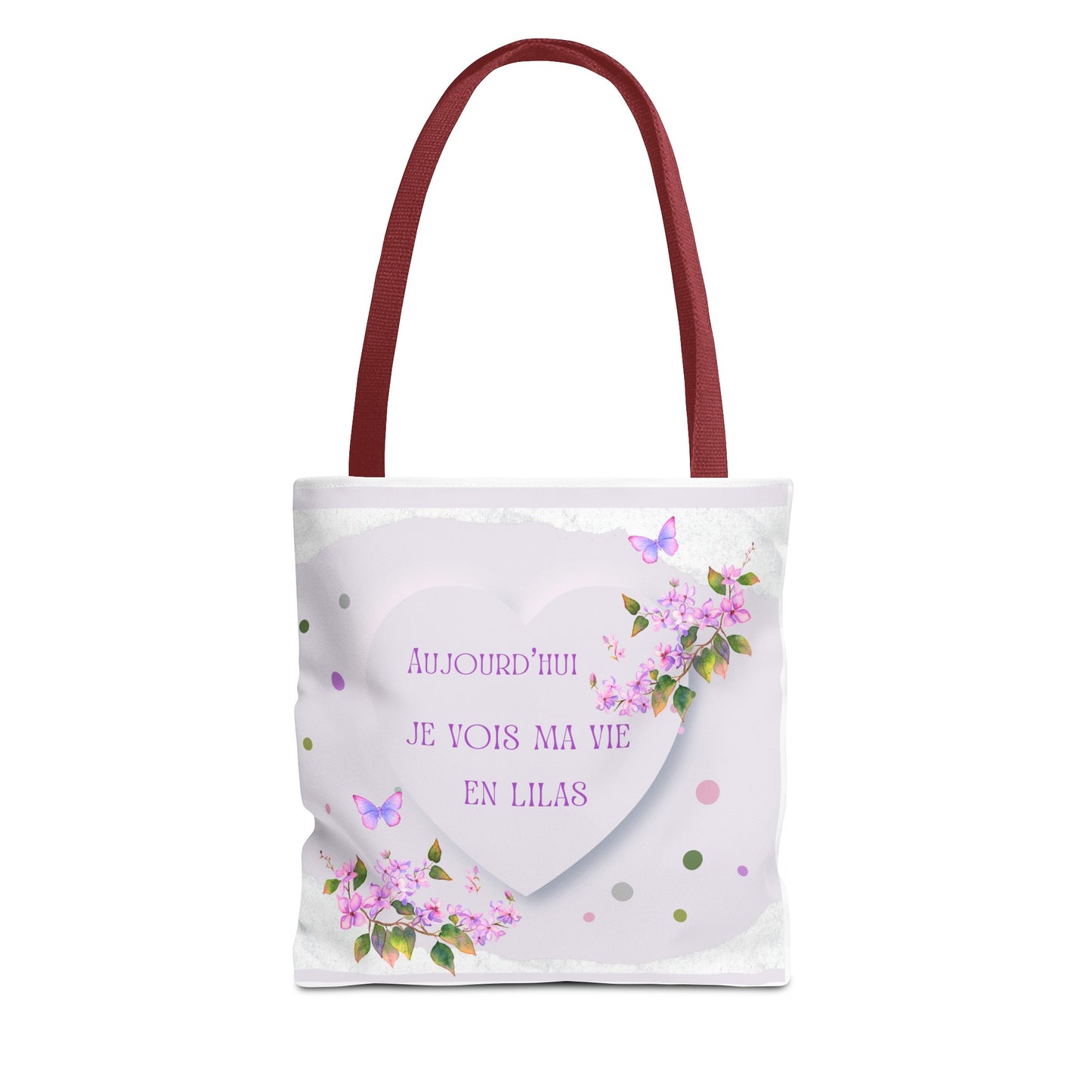 Tote Bag / sac  Aquarelle Lilas : Je vois ma vie en Lilas