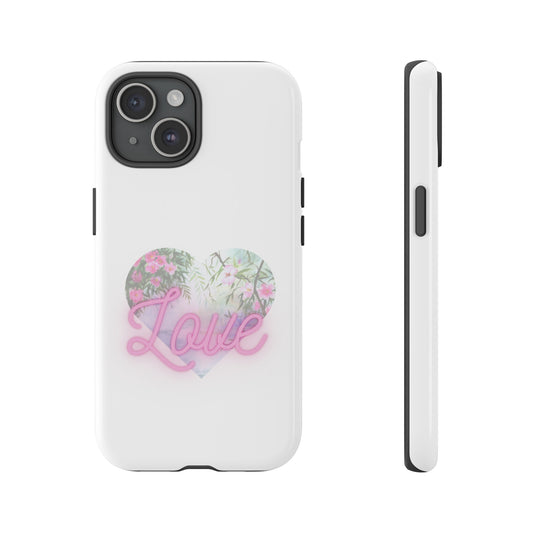 Shockproof Phone Case: Love - Heart with Flowers