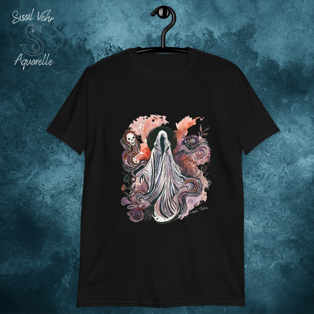 Tee-Shirt Aquarelle FAntasy – Illustration de Spectre | Personnalisable | Parfait pour la Spooky Season et Halloween