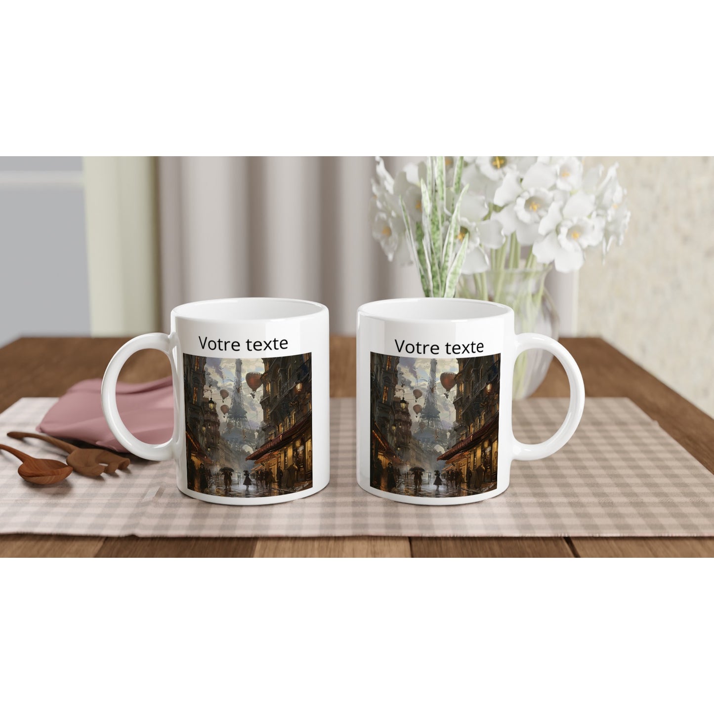 Mug steampunk  style  victorien - Rue de Paris | époque victorienne | personnalisable -  325 ml (11 oz)