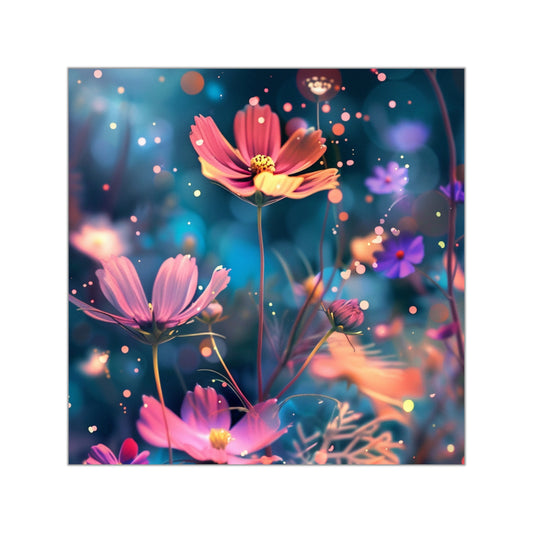 Sticker: Cosmos flowers dancing in the wind
