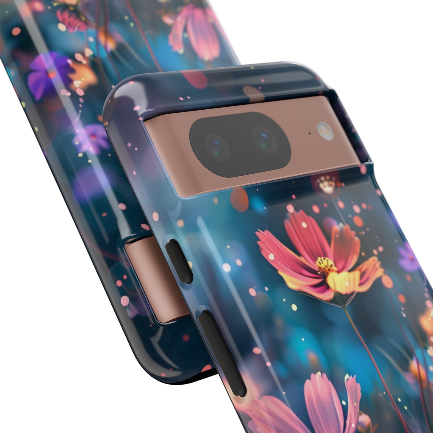 Coque de téléphone  résistante aux chocs Personnalisable: Fleurs de cosmos dansant au vent