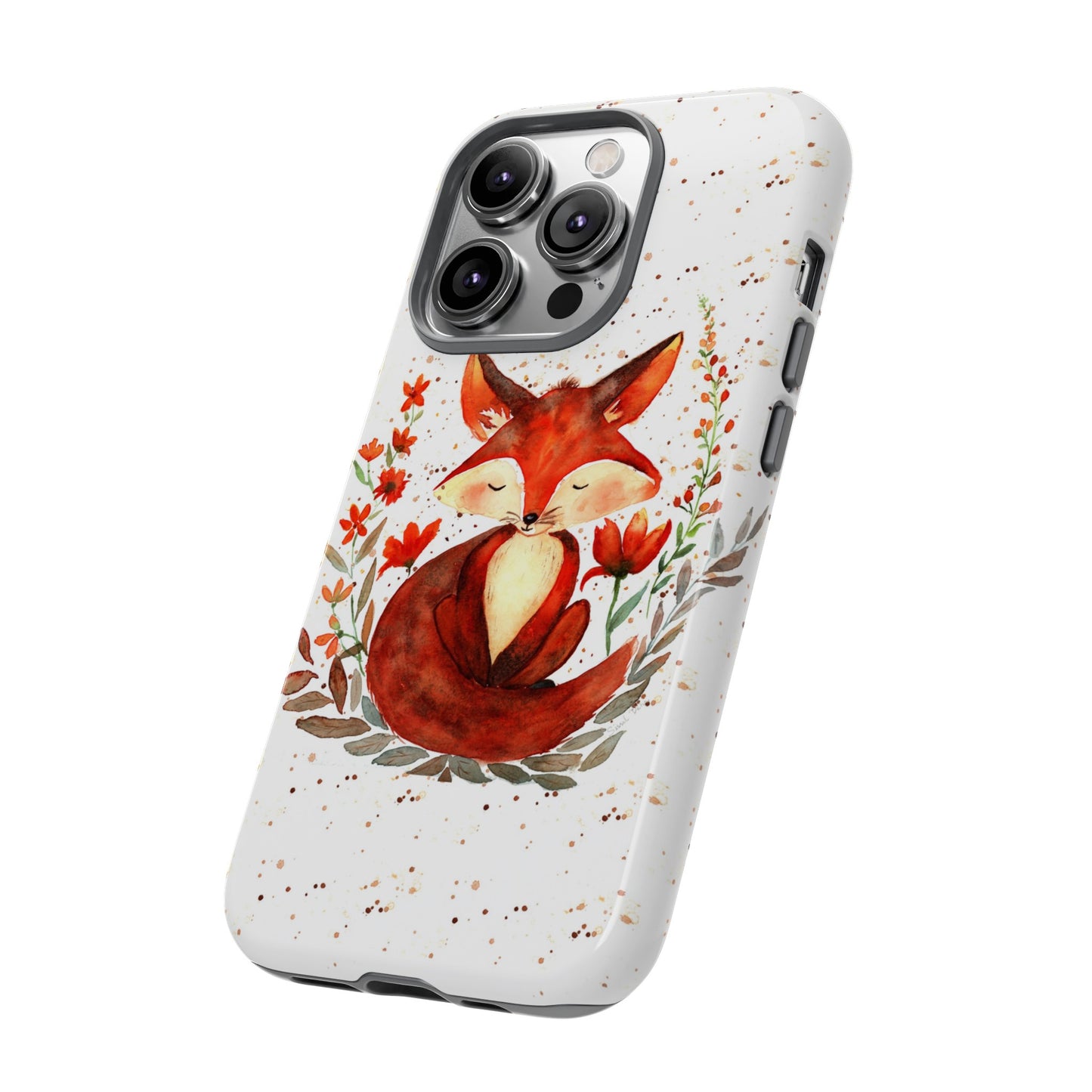 Coque téléphone robuste et résistante aux chocs  : Aquarelle : Petit renardeau