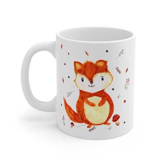 Novelty Mug Little Squirrel - Hand Painted Ceramic Mug for Animal Lovers - Personalized Mug - Gift Idea Mug