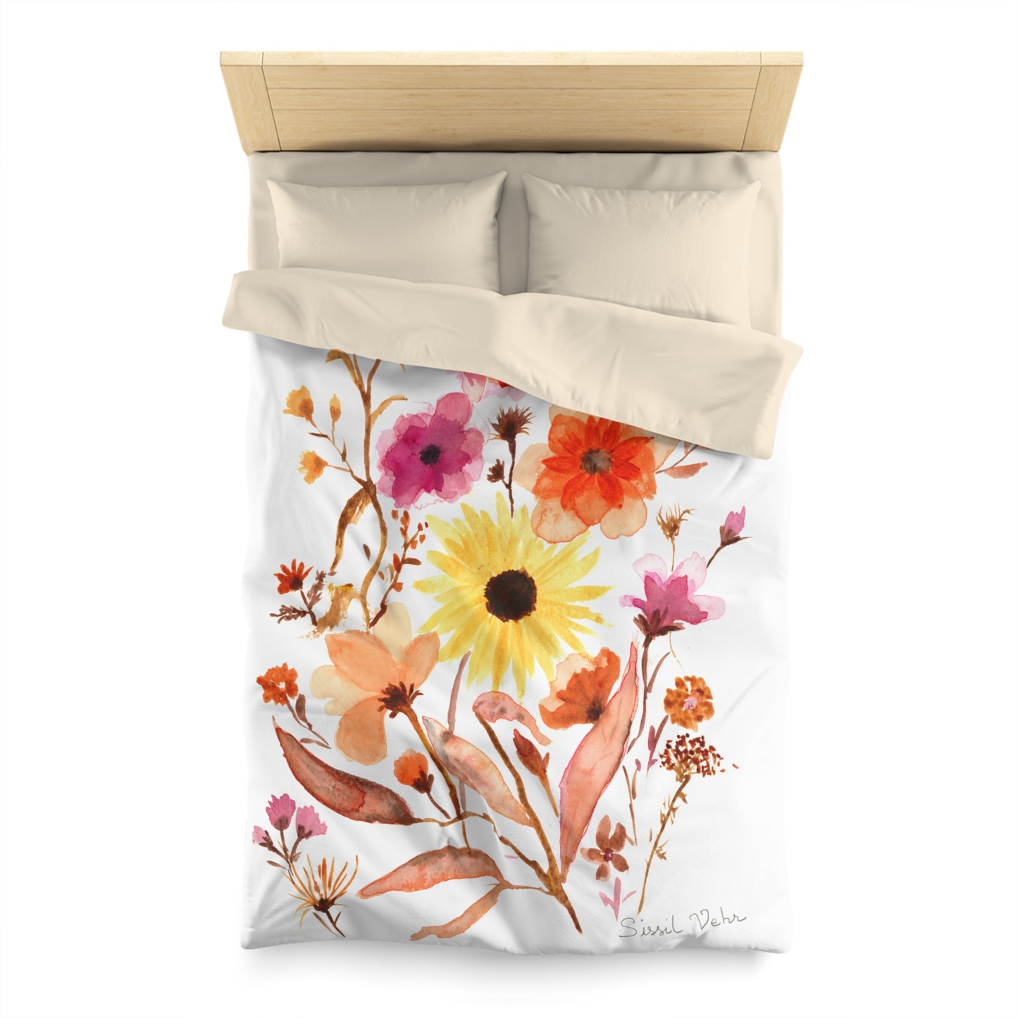 Microfiber duvet cover: Watercolor Floral Bouquet