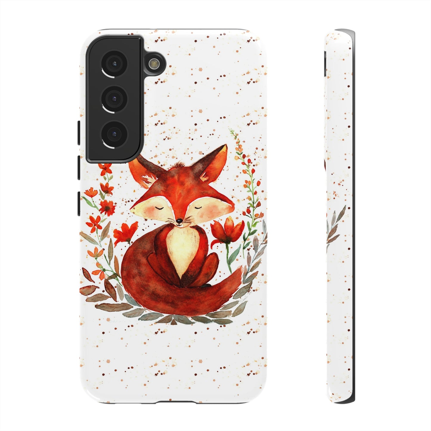 Coque téléphone robuste et résistante aux chocs  : Aquarelle : Petit renardeau