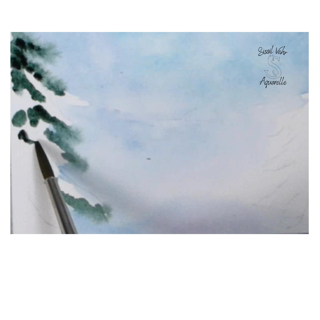 Tutoriel vidéo Aquarelle DIY |Carte de Noël Magie des Neiges avec carnet inclus