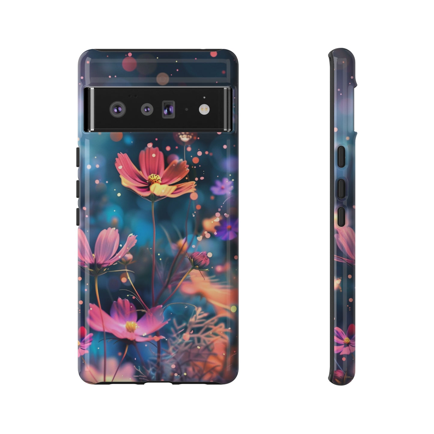 Coque de téléphone  résistante aux chocs Personnalisable: Fleurs de cosmos dansant au vent