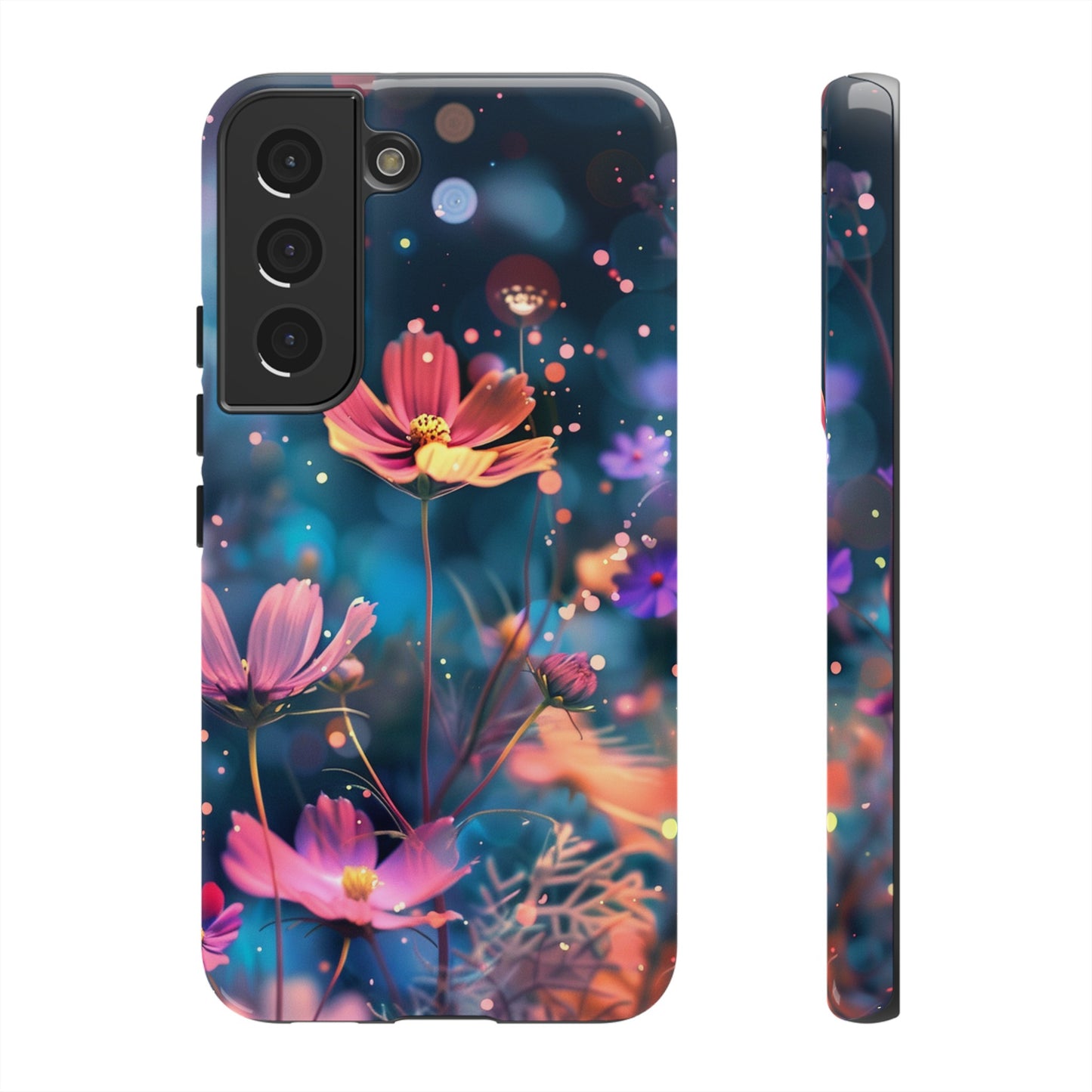 Coque de téléphone  résistante aux chocs Personnalisable: Fleurs de cosmos dansant au vent