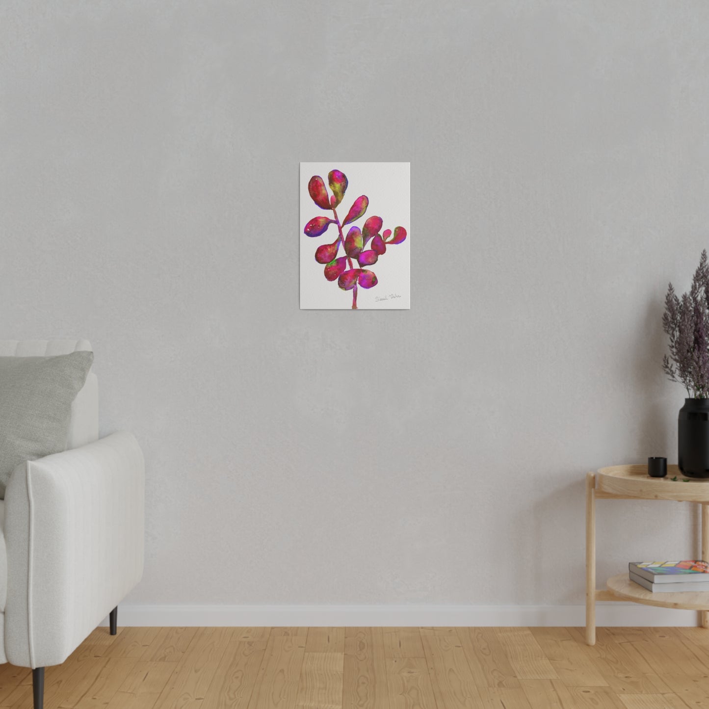 Art Print: Watercolor Red Succulent