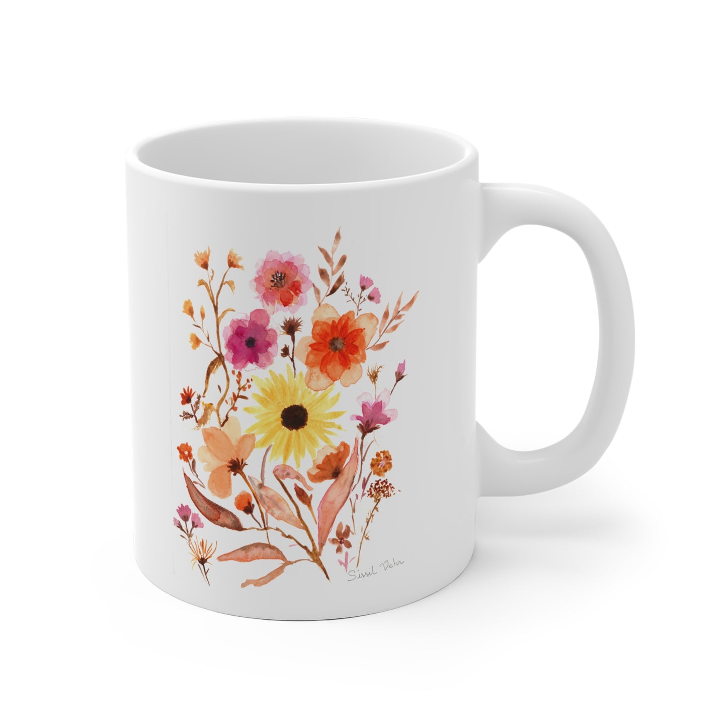 Mug Tasse  : Aquarelle Bouquet de fleurs