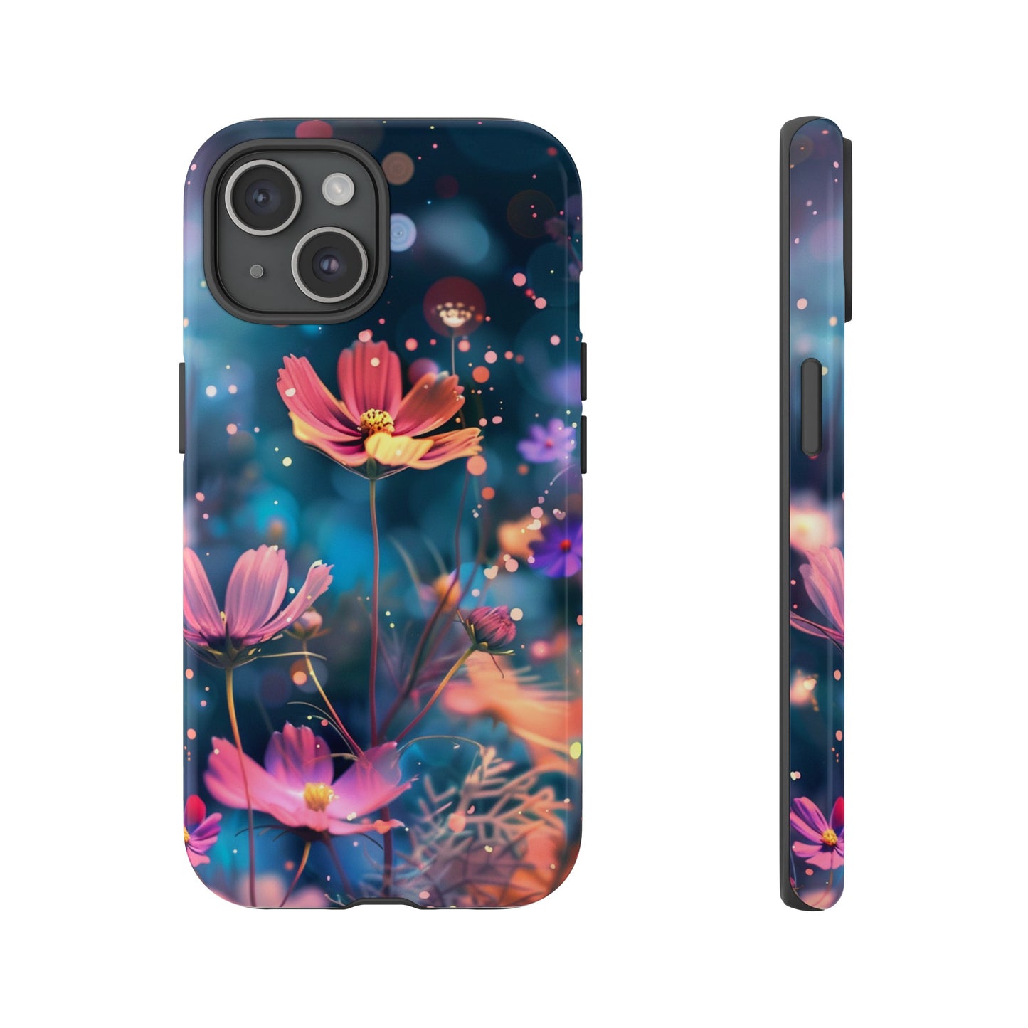 Coque de téléphone  résistante aux chocs Personnalisable: Fleurs de cosmos dansant au vent