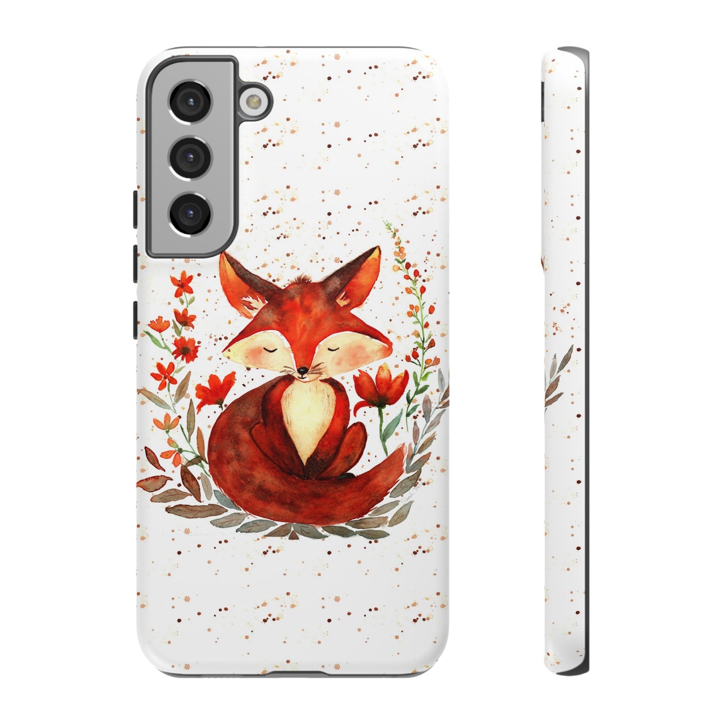 Coque téléphone robuste et résistante aux chocs  : Aquarelle : Petit renardeau