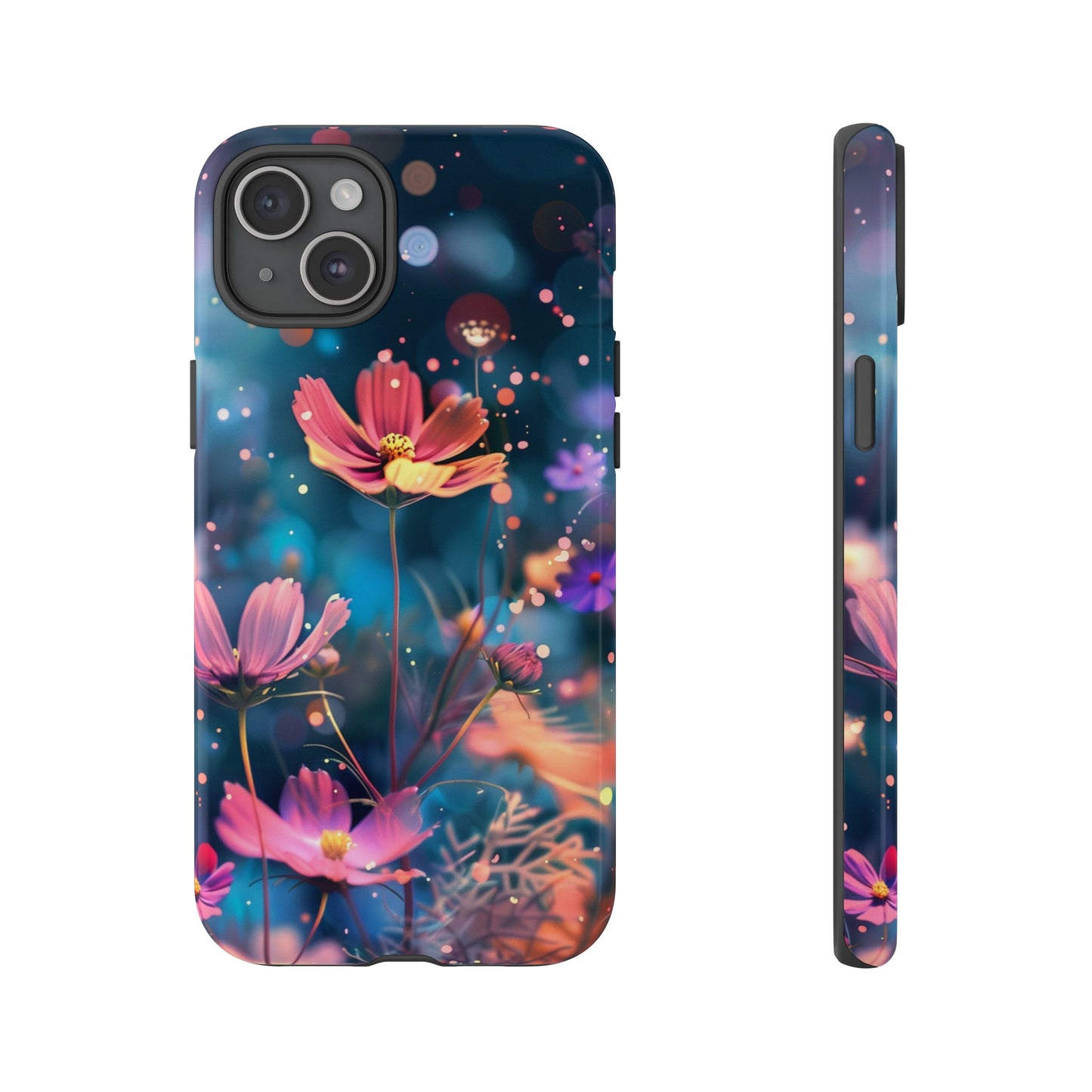 Coque de téléphone  résistante aux chocs Personnalisable: Fleurs de cosmos dansant au vent