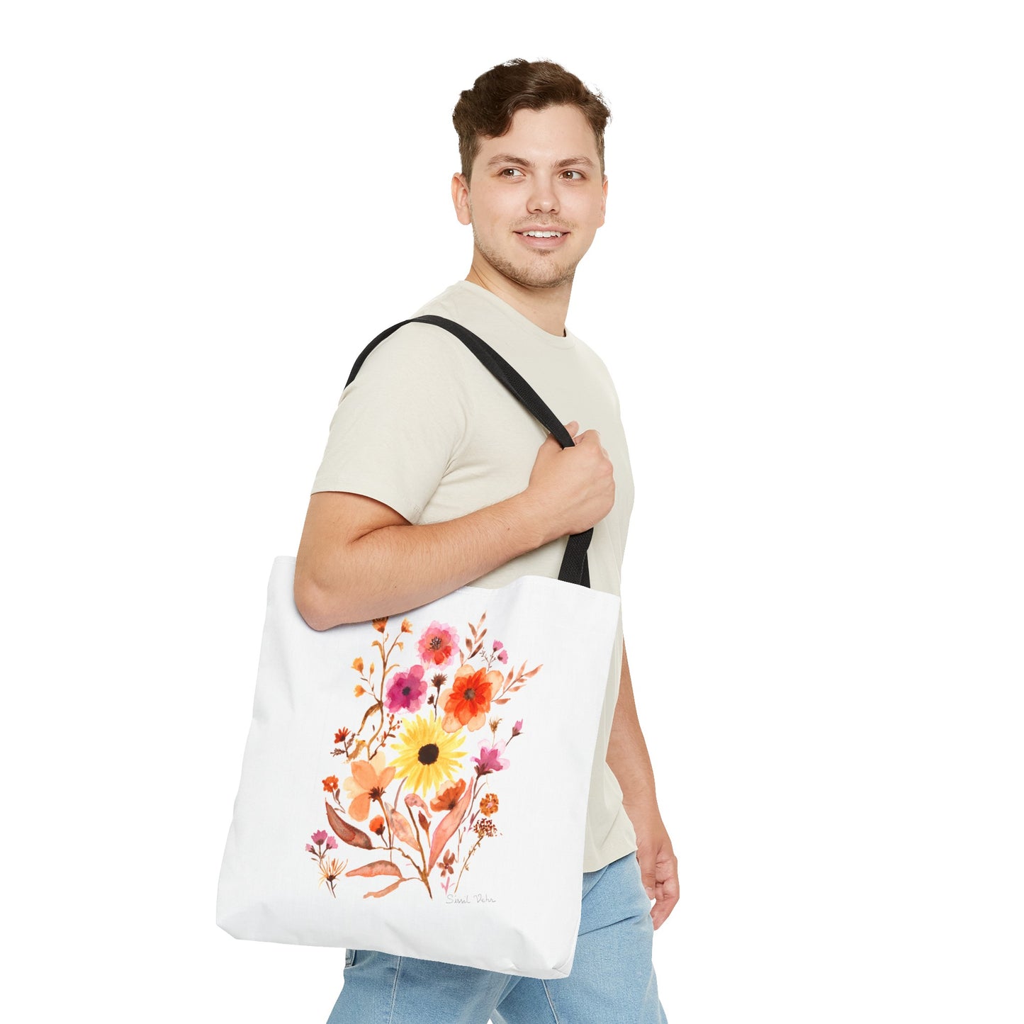 Tote Bag Bag: Watercolor Bouquet of flowers