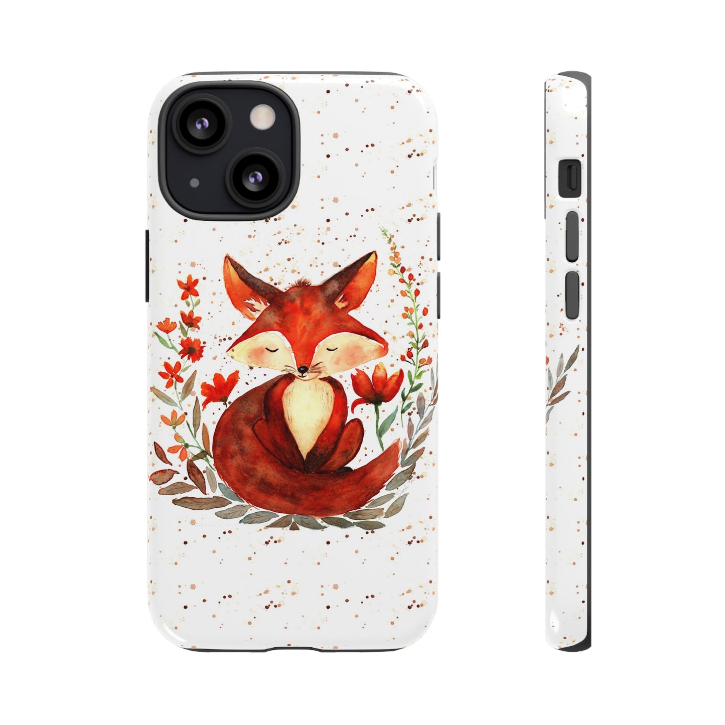 Coque téléphone robuste et résistante aux chocs  : Aquarelle : Petit renardeau