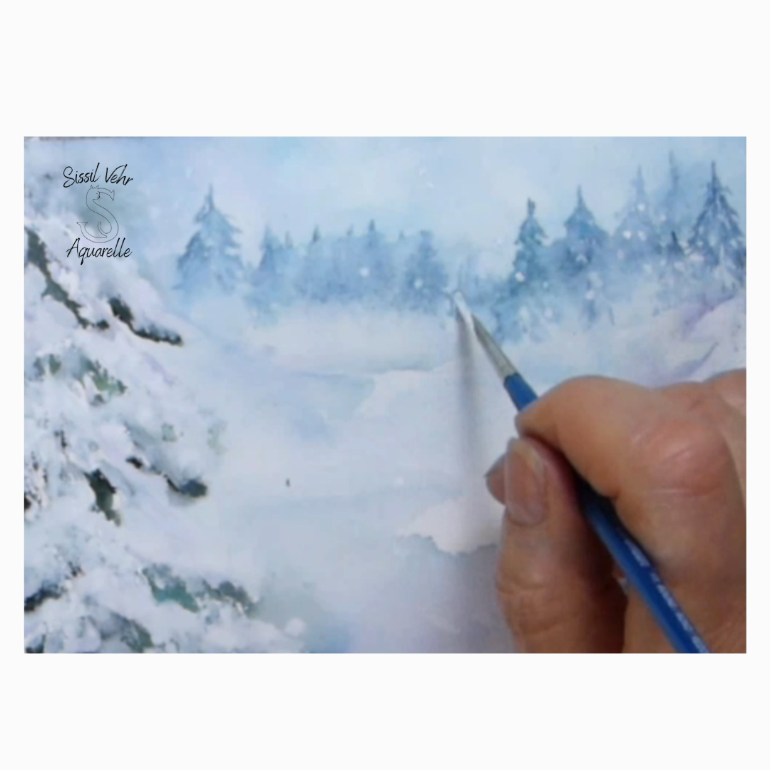 Tutoriel vidéo Aquarelle DIY |Carte de Noël Magie des Neiges avec carnet inclus