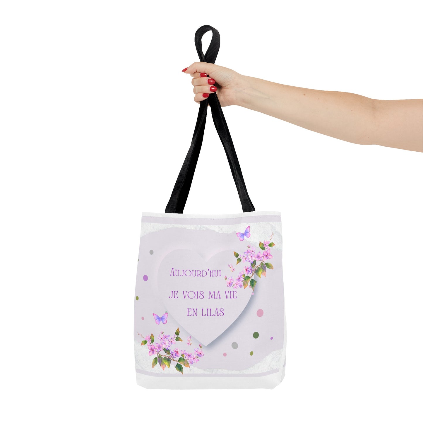 Tote Bag / sac  Aquarelle Lilas : Je vois ma vie en Lilas