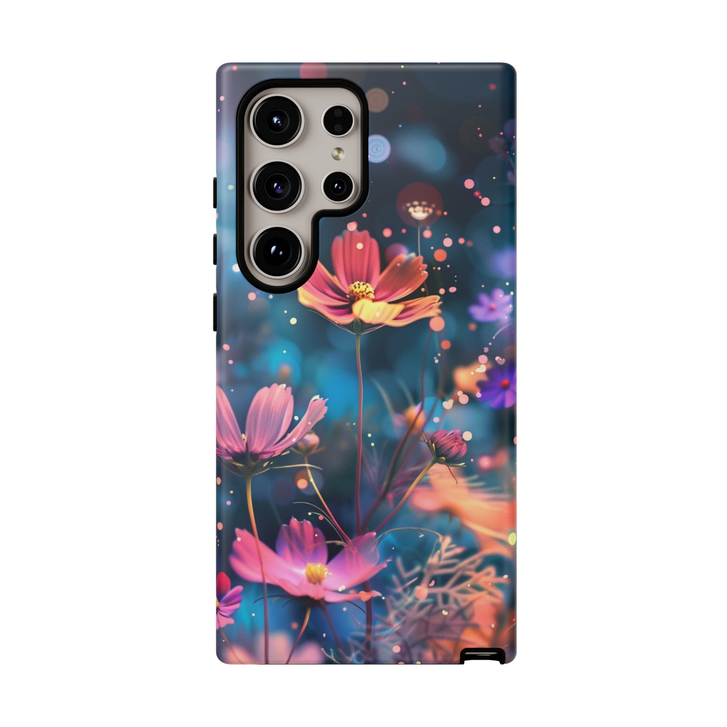 Coque de téléphone  résistante aux chocs Personnalisable: Fleurs de cosmos dansant au vent