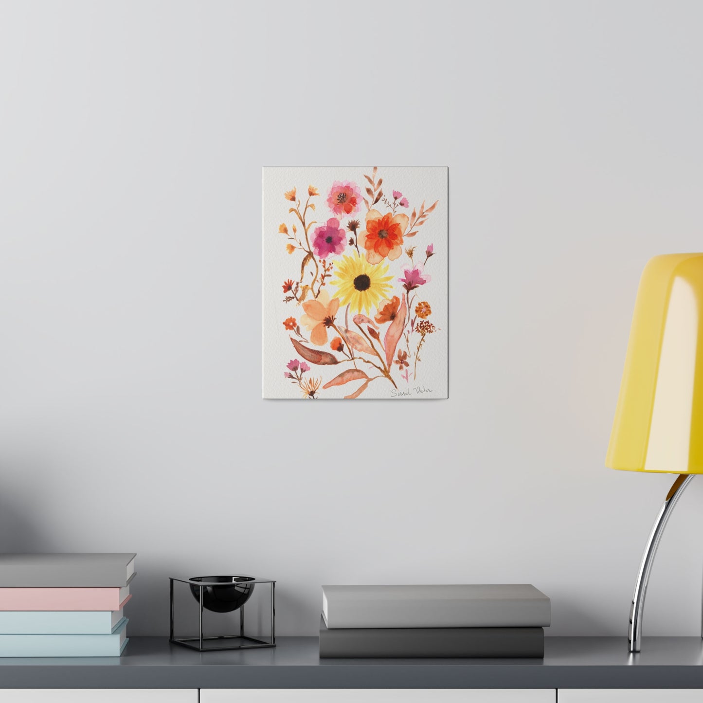 Watercolor art print: Bouquet of flowers