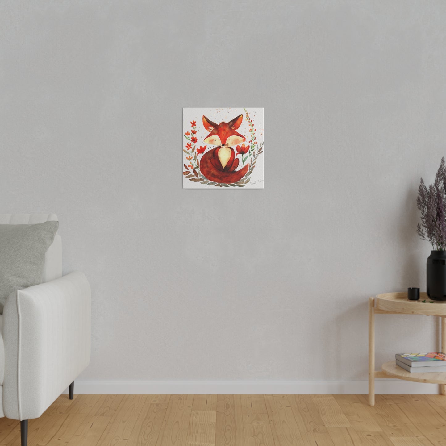 Watercolor art print: Adorable fox