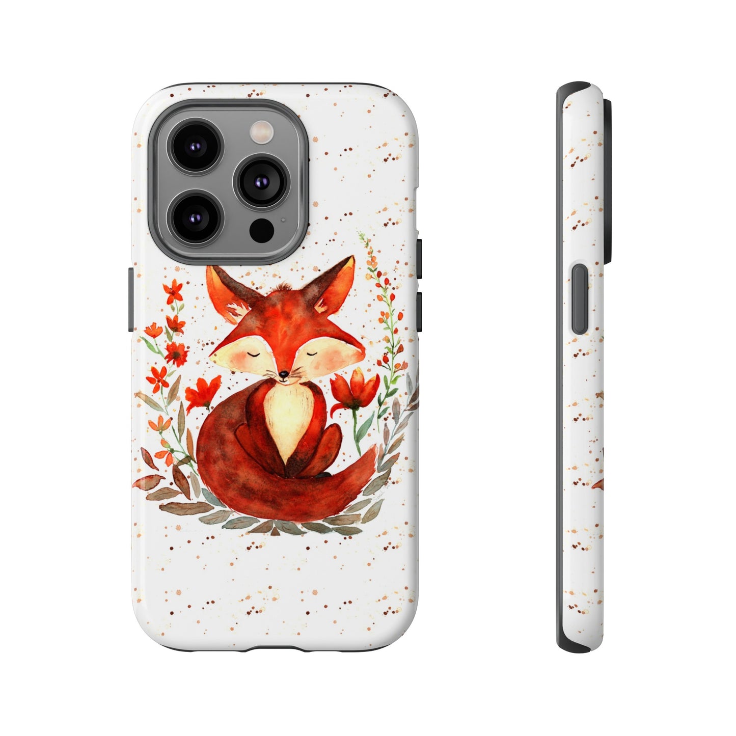 Coque téléphone robuste et résistante aux chocs  : Aquarelle : Petit renardeau