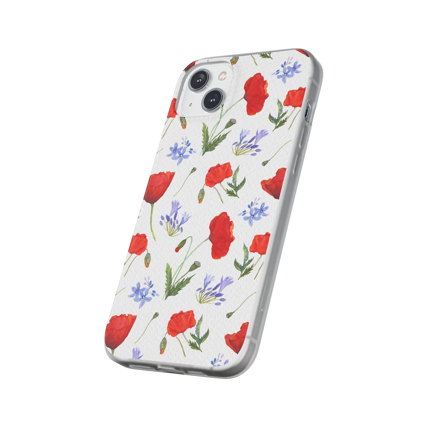 Coque téléphone robuste et résistante aux chocs  : Aquarelle Coquelicots et agapanthes