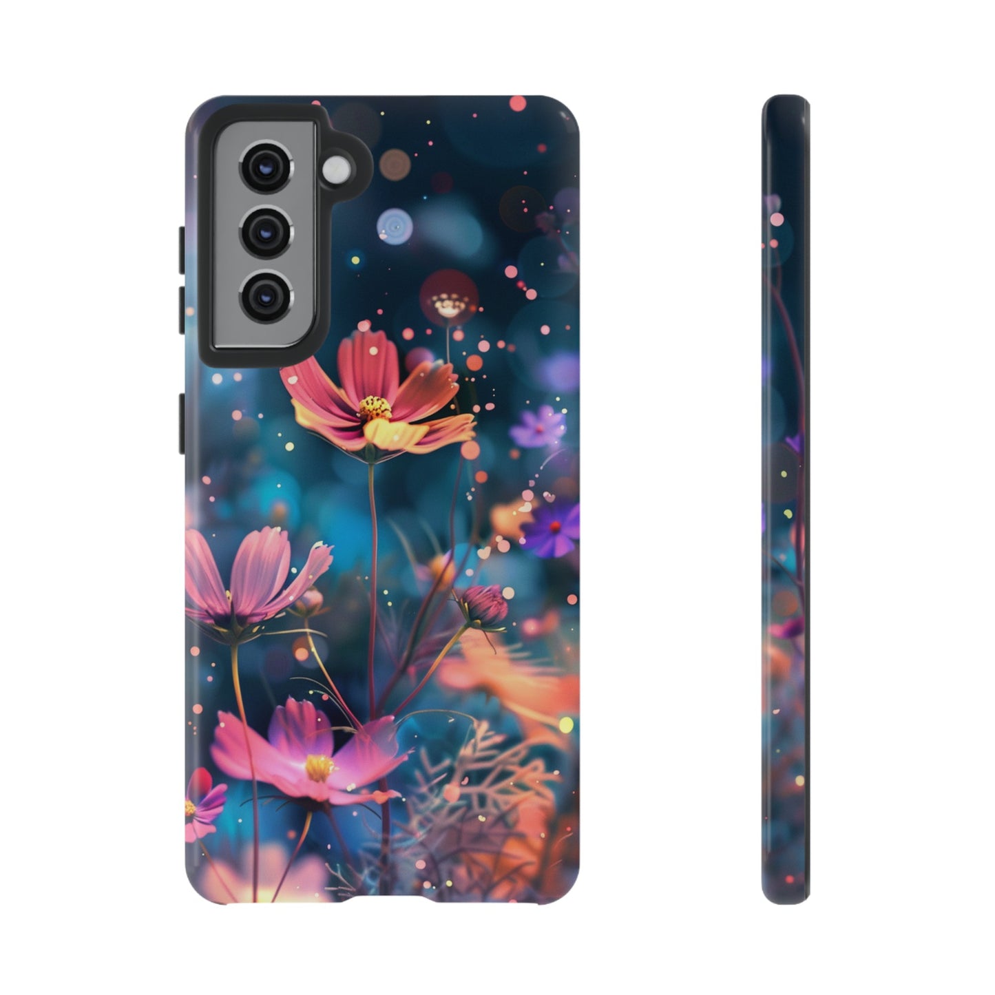 Coque de téléphone  résistante aux chocs Personnalisable: Fleurs de cosmos dansant au vent