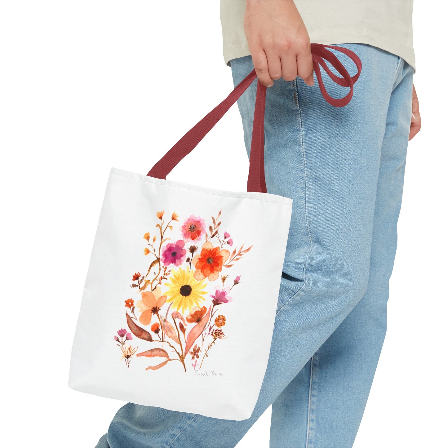 Tote Bag Bag: Watercolor Bouquet of flowers