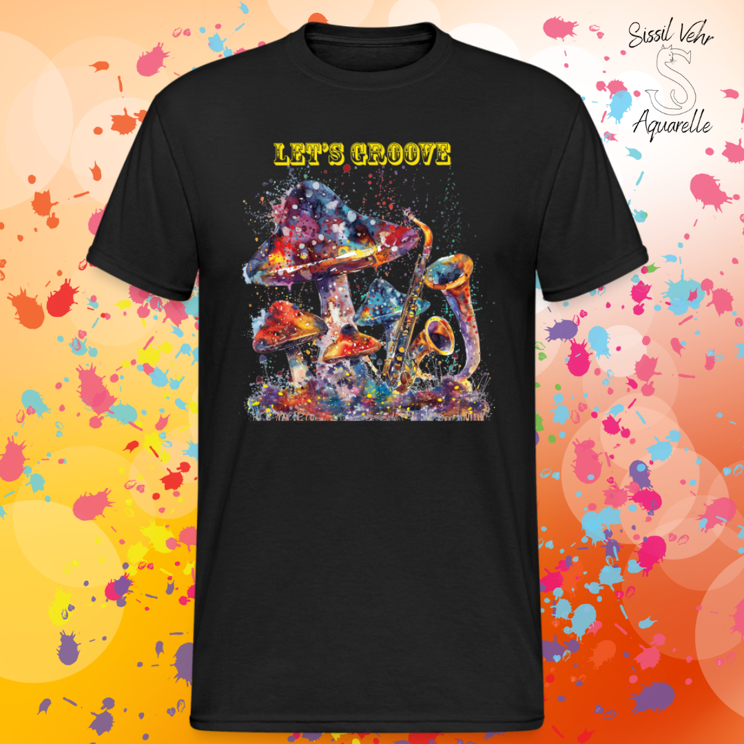 T-shirt Gildan  personnalisable  - Motif festif jazz band de champignons en coton 100%