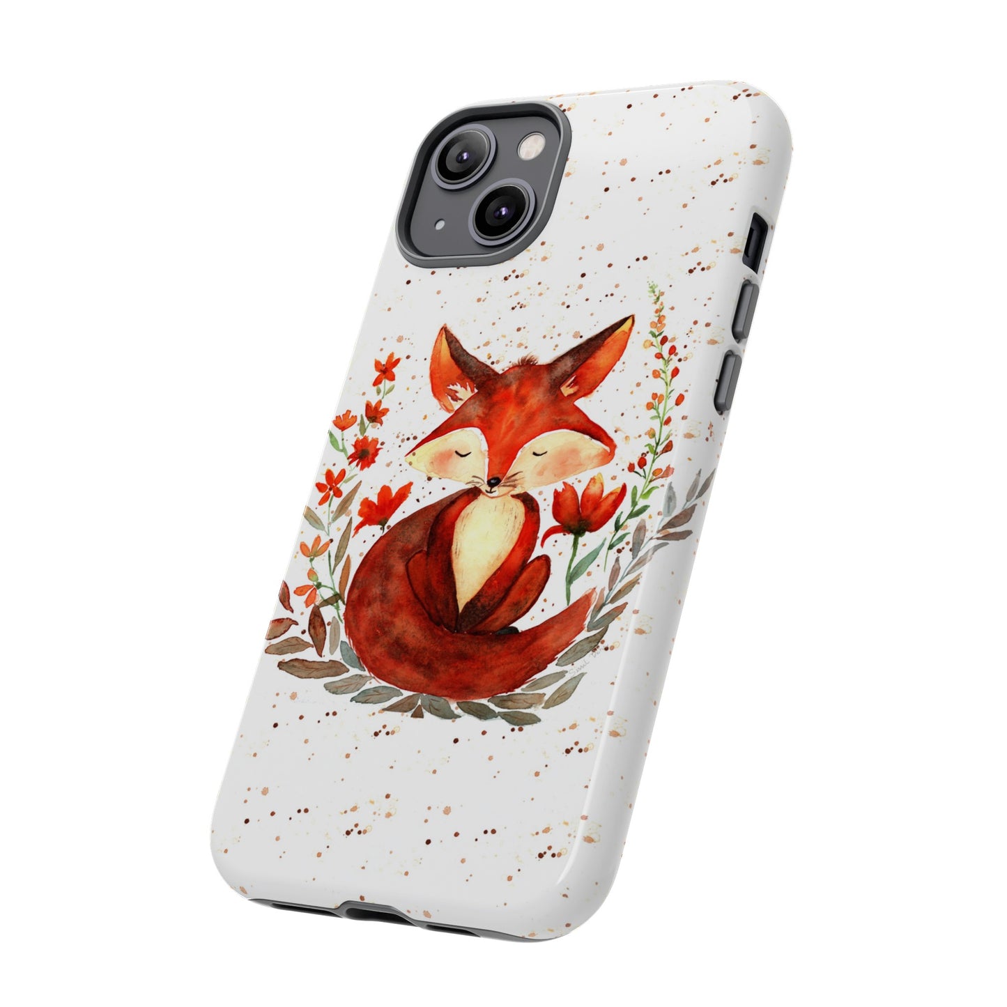 Coque téléphone robuste et résistante aux chocs  : Aquarelle : Petit renardeau