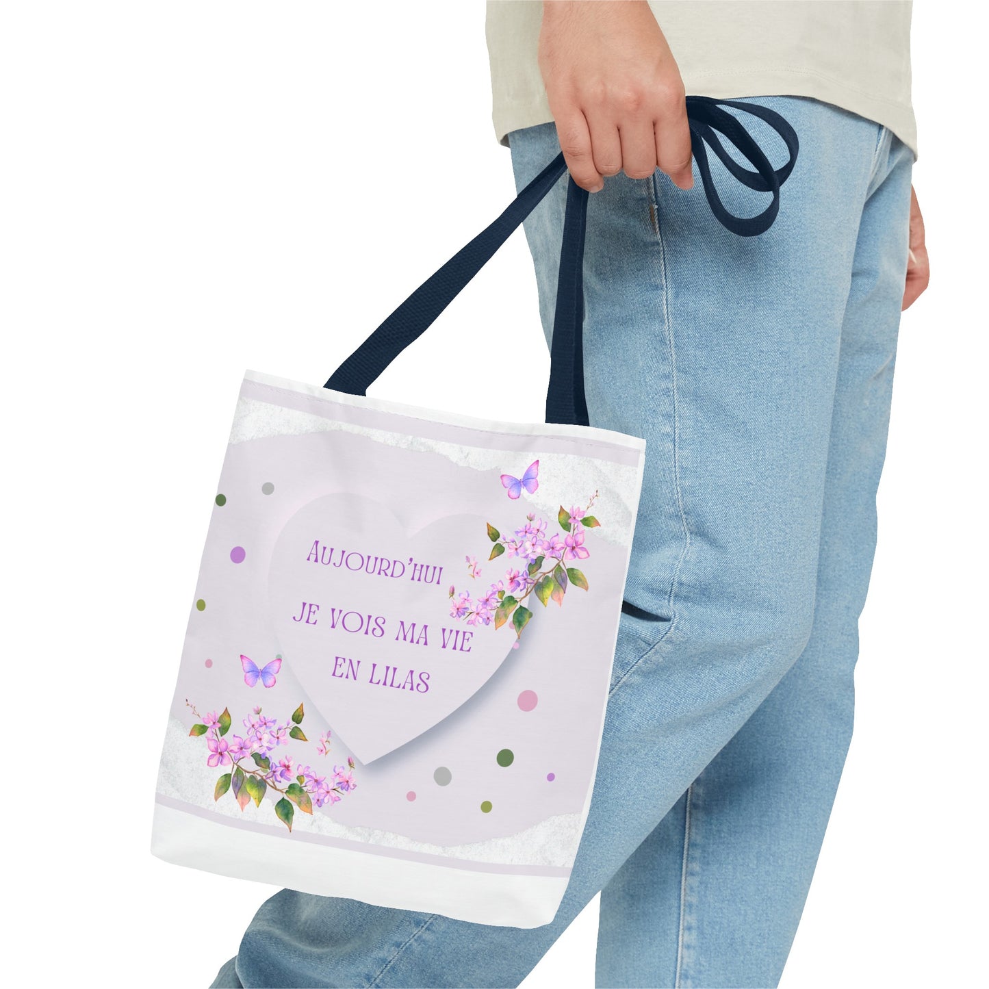 Tote Bag / sac  Aquarelle Lilas : Je vois ma vie en Lilas