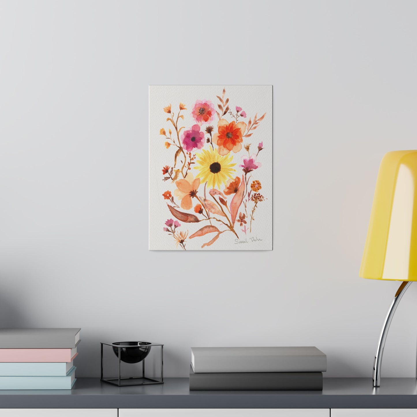 Watercolor art print: Bouquet of flowers