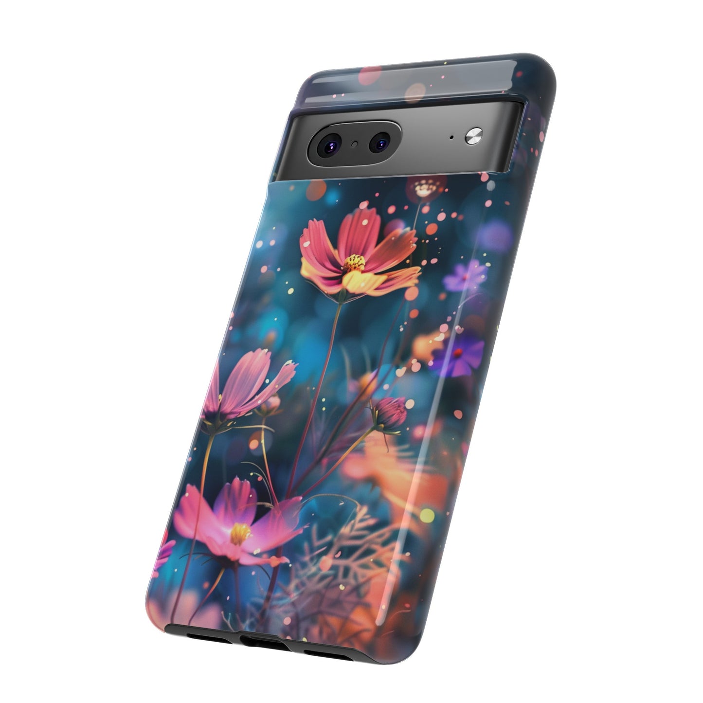 Coque de téléphone  résistante aux chocs Personnalisable: Fleurs de cosmos dansant au vent