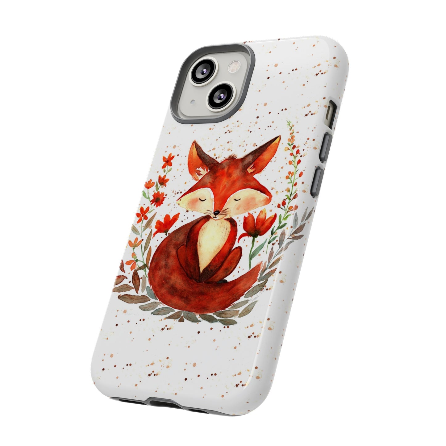 Coque téléphone robuste et résistante aux chocs  : Aquarelle : Petit renardeau