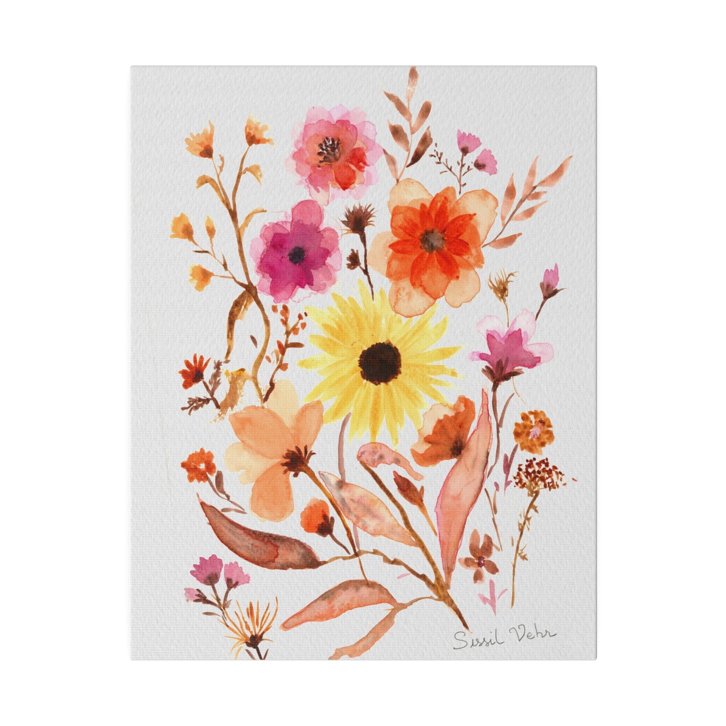 Aquarell-Kunstdruck: Blumenstrauß