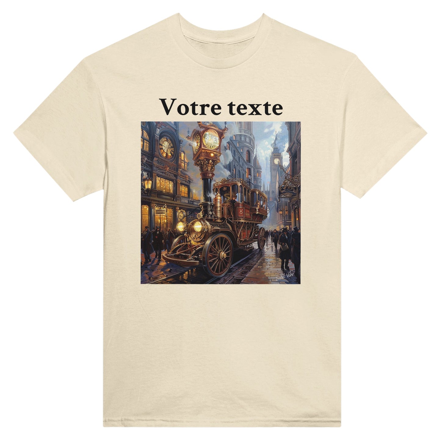 Naturel - T-shirt  Steampunk Véhicule- 100% coton - Personnalisable - Unisexe