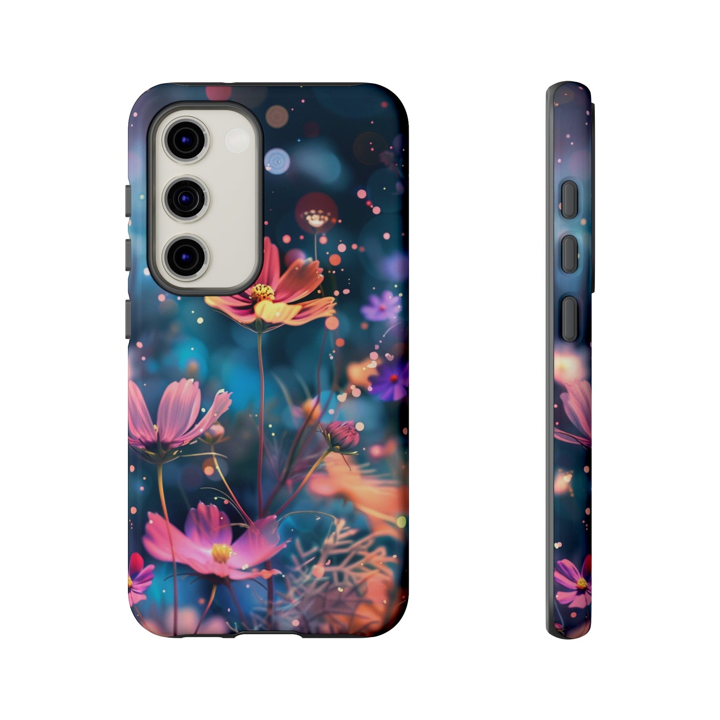 Coque de téléphone  résistante aux chocs Personnalisable: Fleurs de cosmos dansant au vent