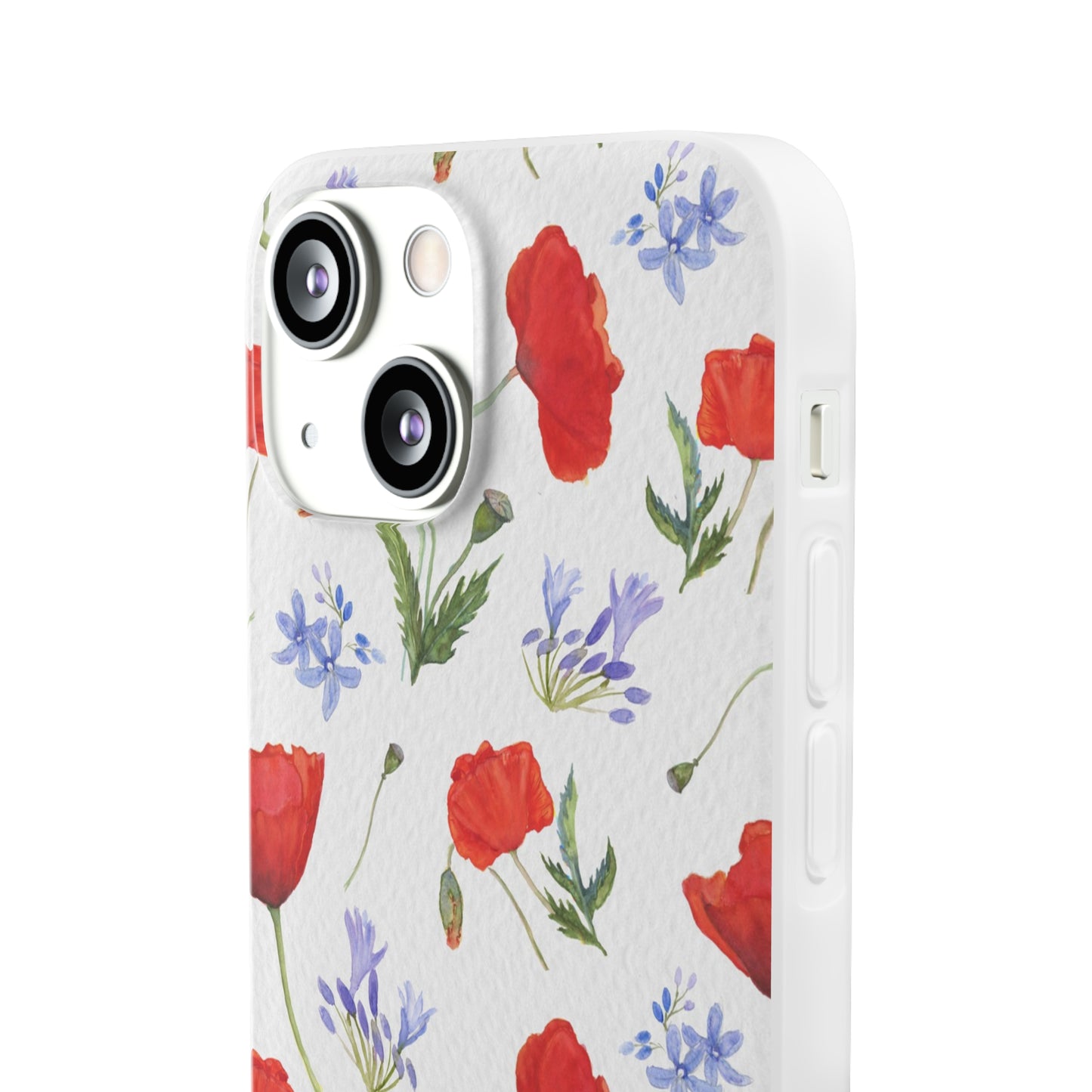 Coque téléphone robuste et résistante aux chocs  : Aquarelle Coquelicots et agapanthes