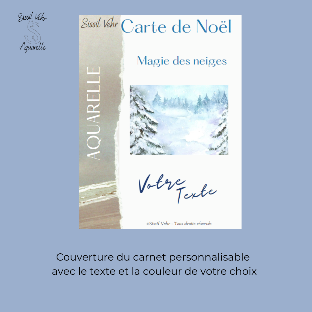 Tutoriel vidéo Aquarelle DIY |Carte de Noël Magie des Neiges avec carnet inclus