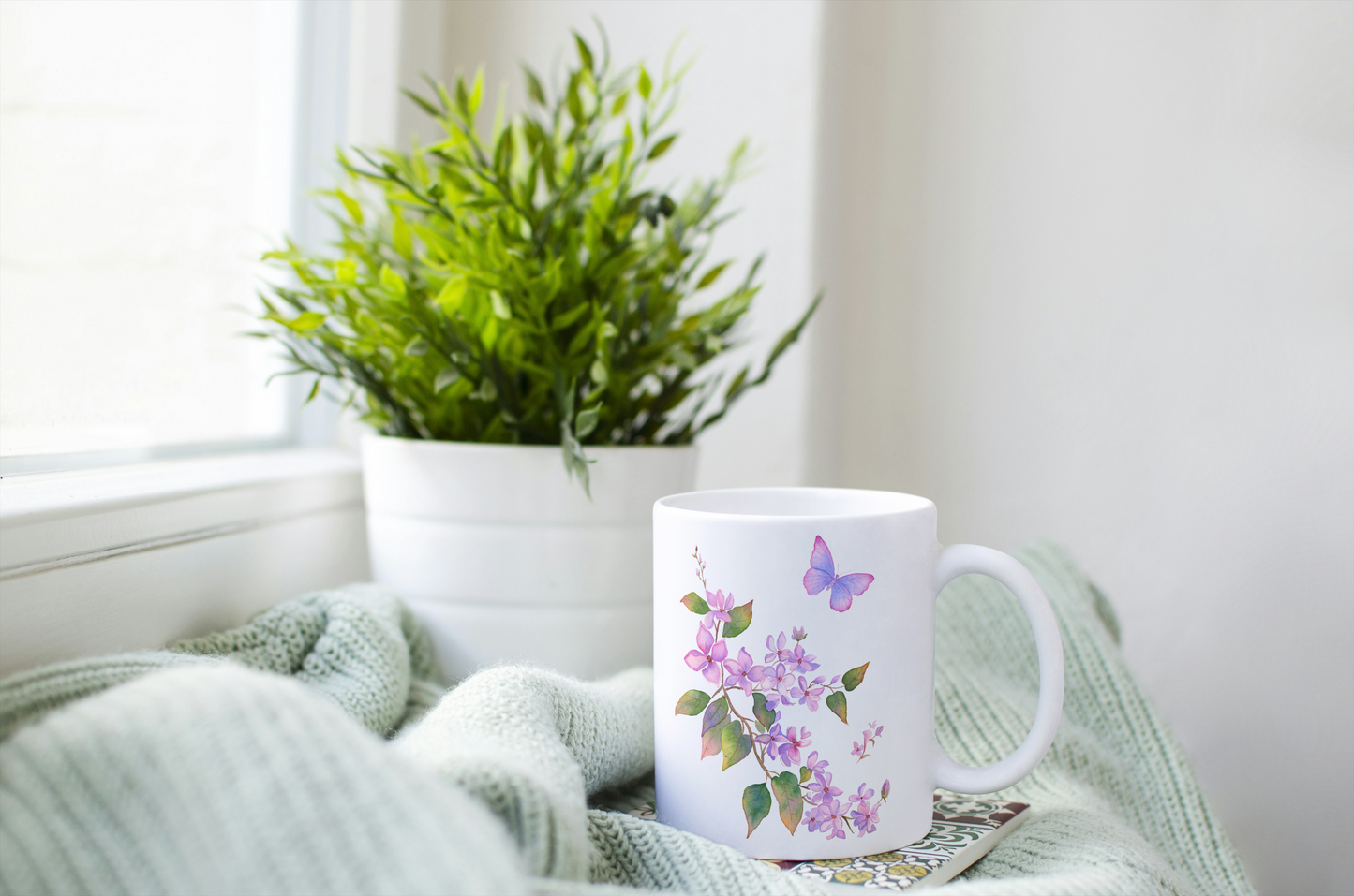 Mug/Tasse personnalisé avec prénom thème Lilas vintage / cadeau fête des mères  / Cadeau Personnalisé, cadeaux