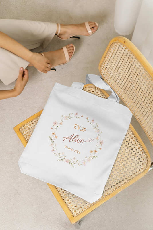 Tote bag / Sac Fourre tout EVJF personnalisé, Tote bag EVJF, Tote bag témoin, Team de la mariée ou future mariée au choix