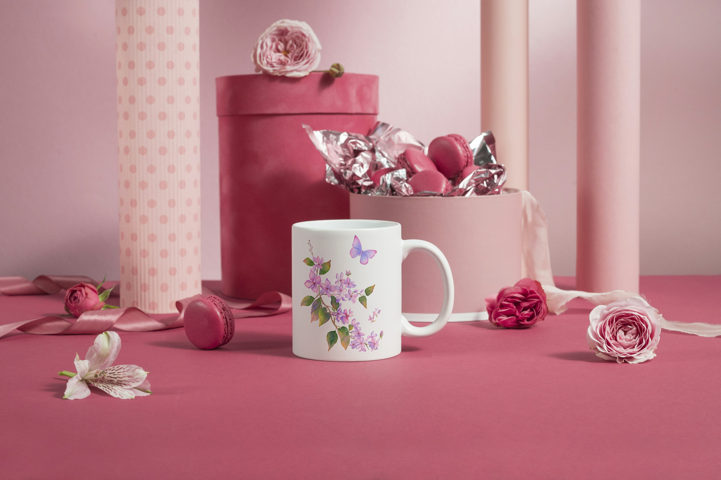 Mug/Tasse personnalisé avec prénom thème Lilas vintage / cadeau fête des mères  / Cadeau Personnalisé, cadeaux